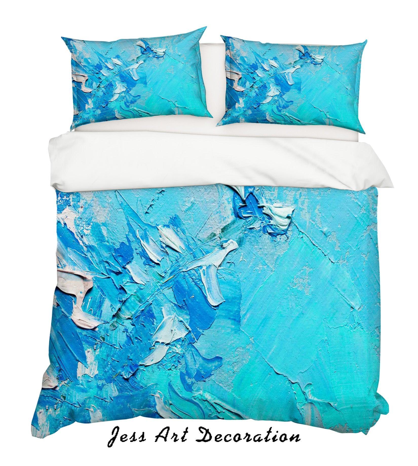 3D Blue Abstract Old Oil Painting Quilt Cover Set Bedding Set Pillowcasesn 48- Jess Art Decoration
