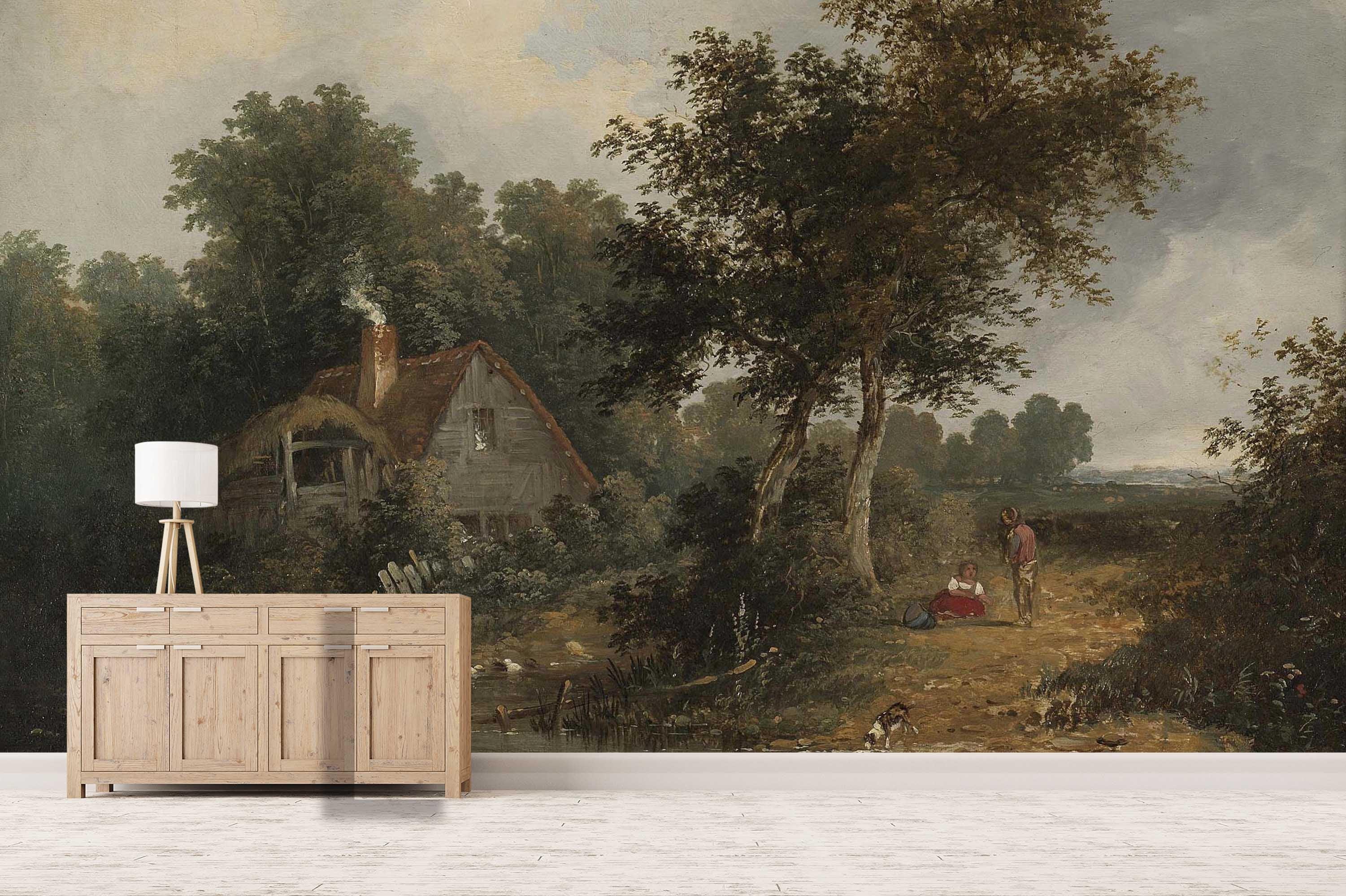 3D retro rural house oil painting wall mural wallpaper 66- Jess Art Decoration