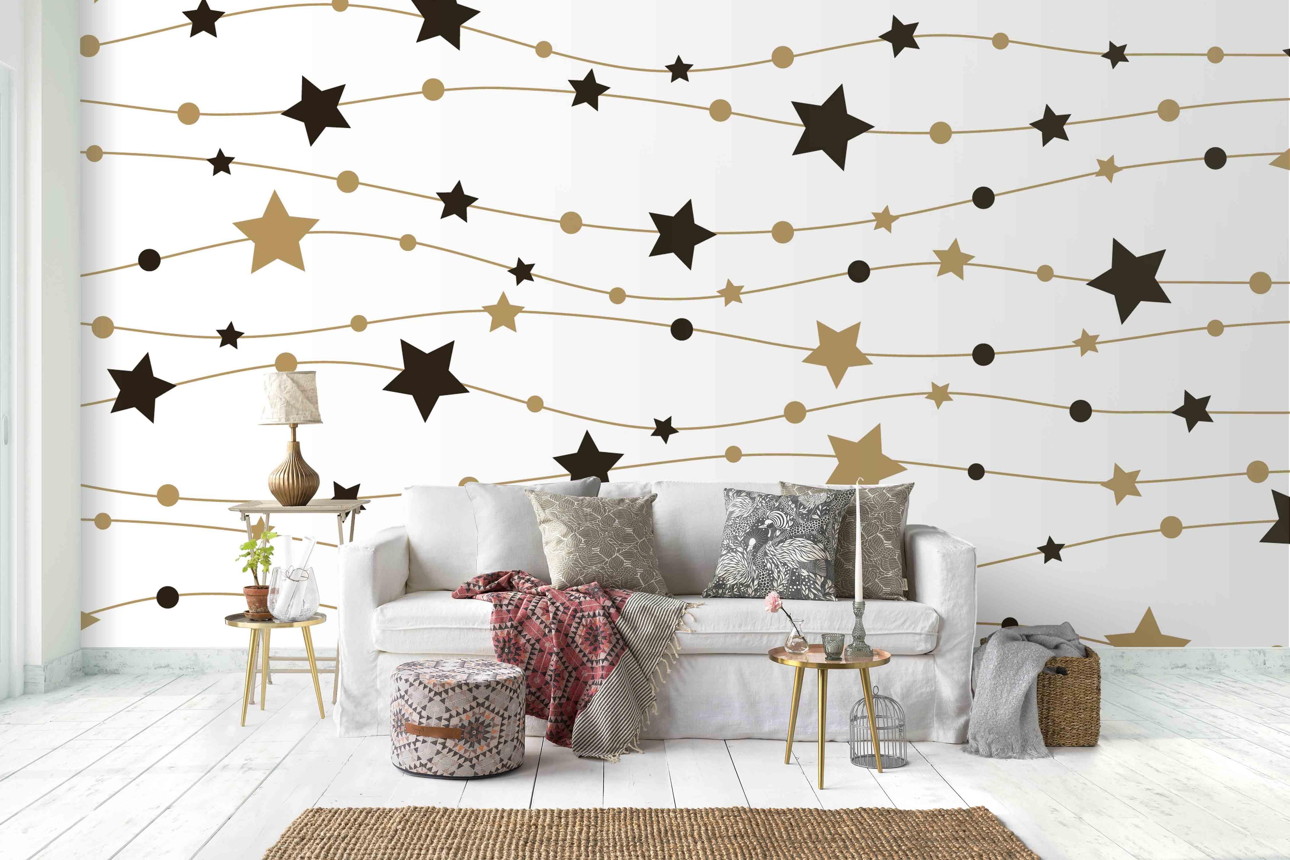 3D Black White  Star Line Wall Mural Wallpaper 19- Jess Art Decoration