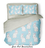 3D Rabbit Pattern Quilt Cover Set Bedding Set Pillowcases  12- Jess Art Decoration
