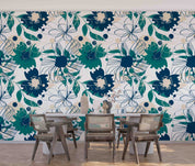3D Watercolor Floral Green Wall Mural Wallpaper GD 4808- Jess Art Decoration
