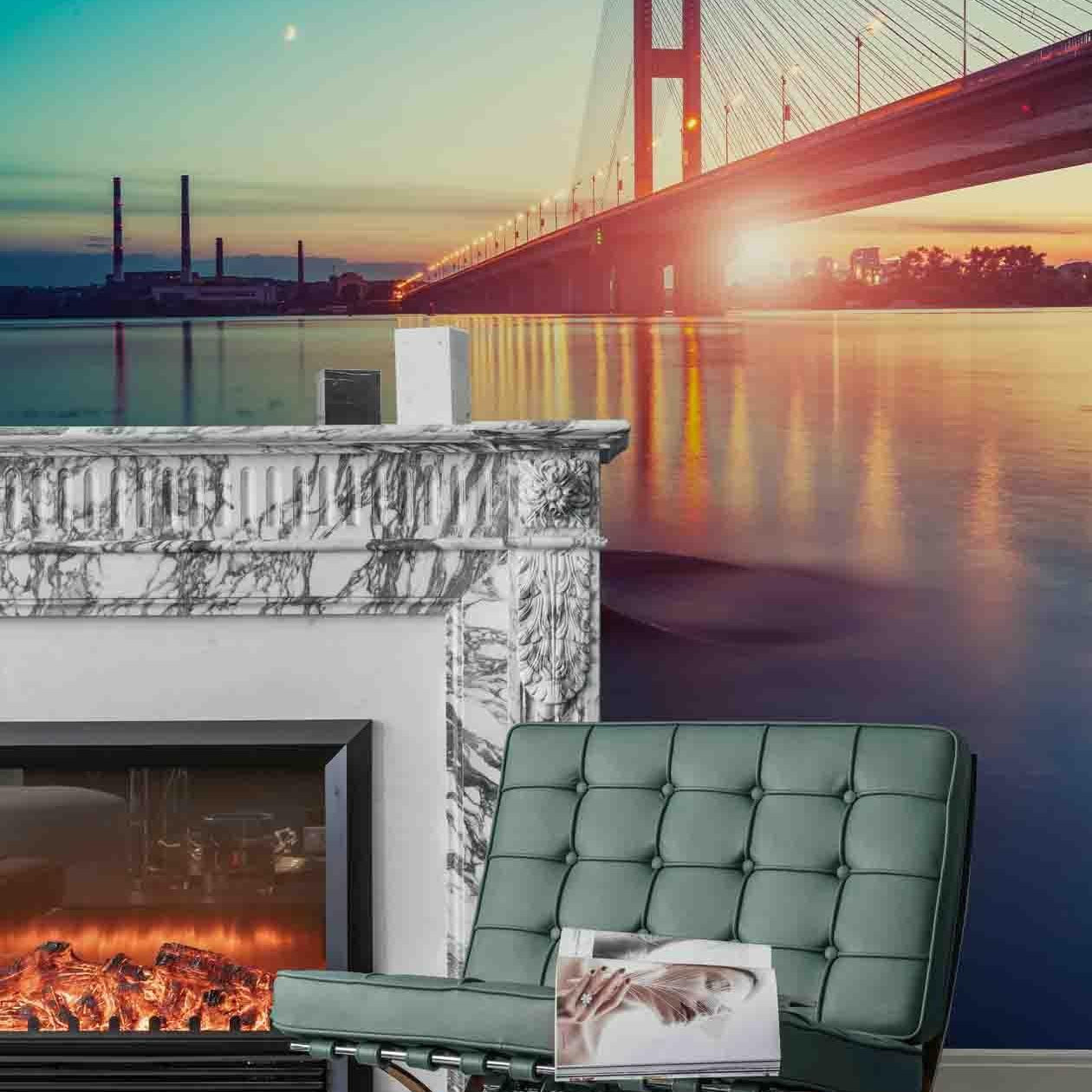 3D Cross Sea Bridge Sunset Wall Mural Wallpaper 98- Jess Art Decoration