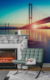 3D Cross Sea Bridge Sunset Wall Mural Wallpaper 98- Jess Art Decoration