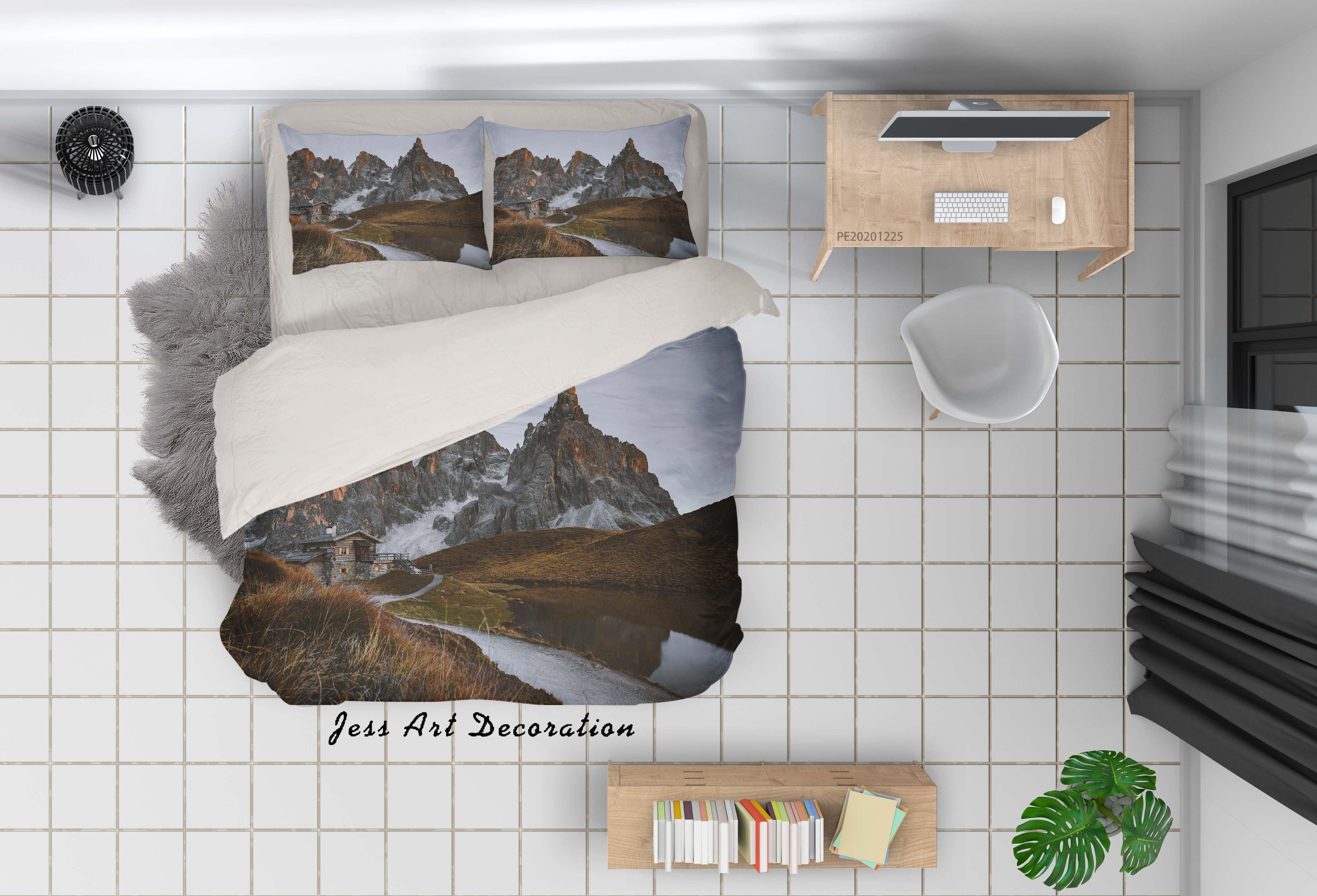 3D Sky Mountain House View Quilt Cover Set Bedding Set Duvet Cover Pillowcases 23- Jess Art Decoration