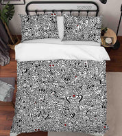 3D Gray Monster Art Graffiti Quilt Cover Set Bedding Set Duvet Cover Pillowcases 1- Jess Art Decoration