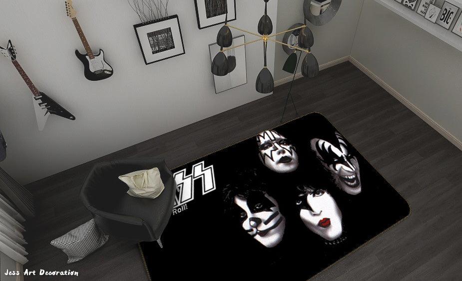 3D Kiss Rock Band Non-Slip Rug Mat 17- Jess Art Decoration