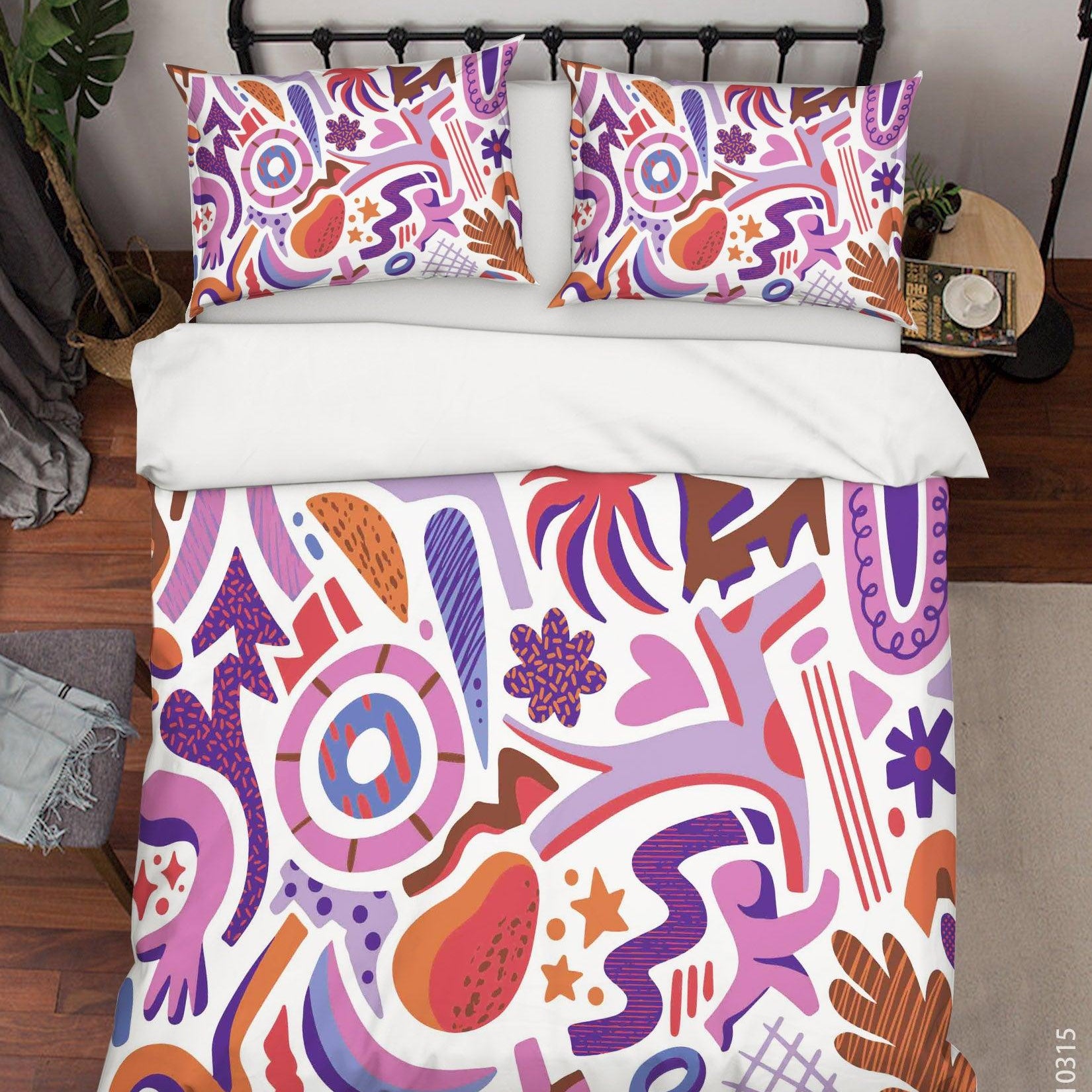 3D Abstract Color Pattern Quilt Cover Set Bedding Set Duvet Cover Pillowcases 76- Jess Art Decoration