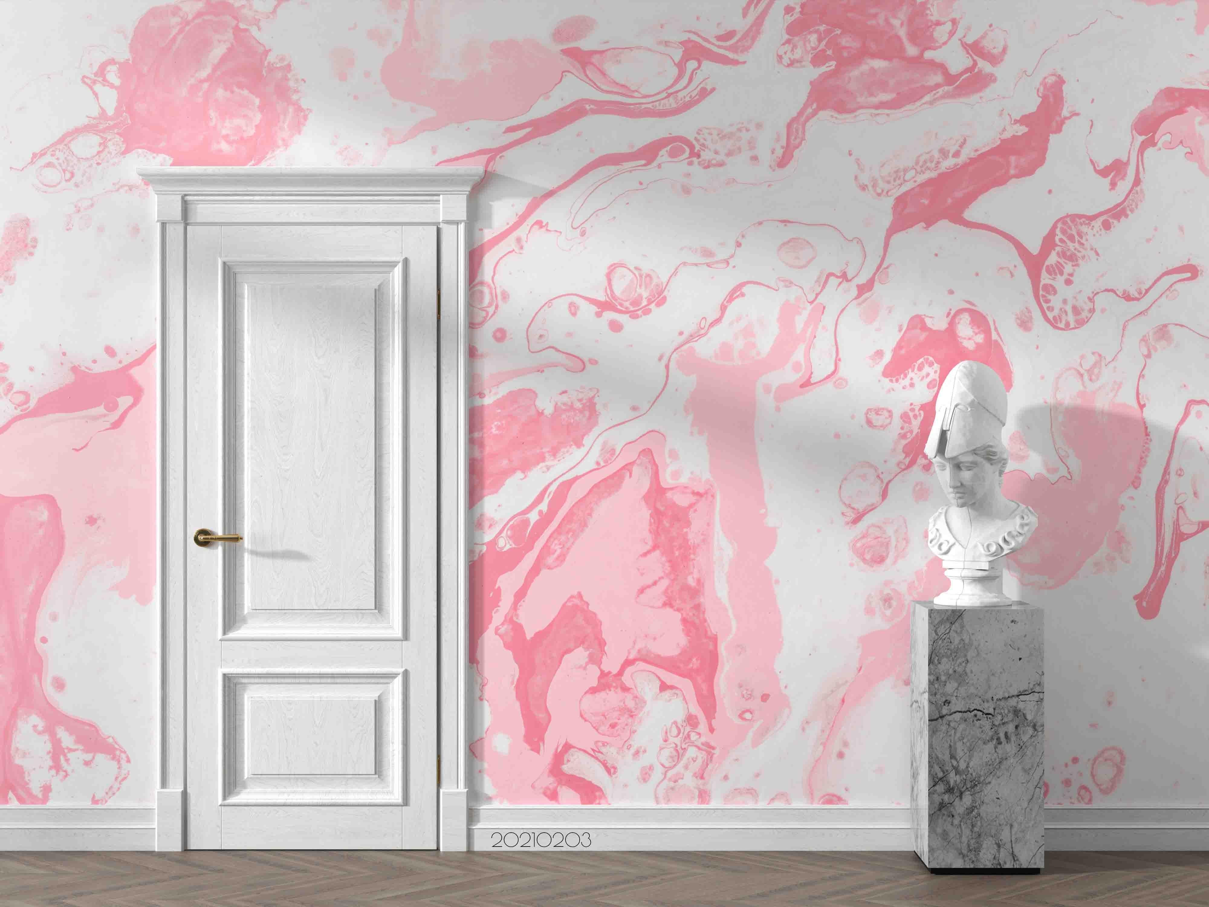 3D Abstract Pink Marble Texture Wall Mural Wallpaper LQH 268- Jess Art Decoration