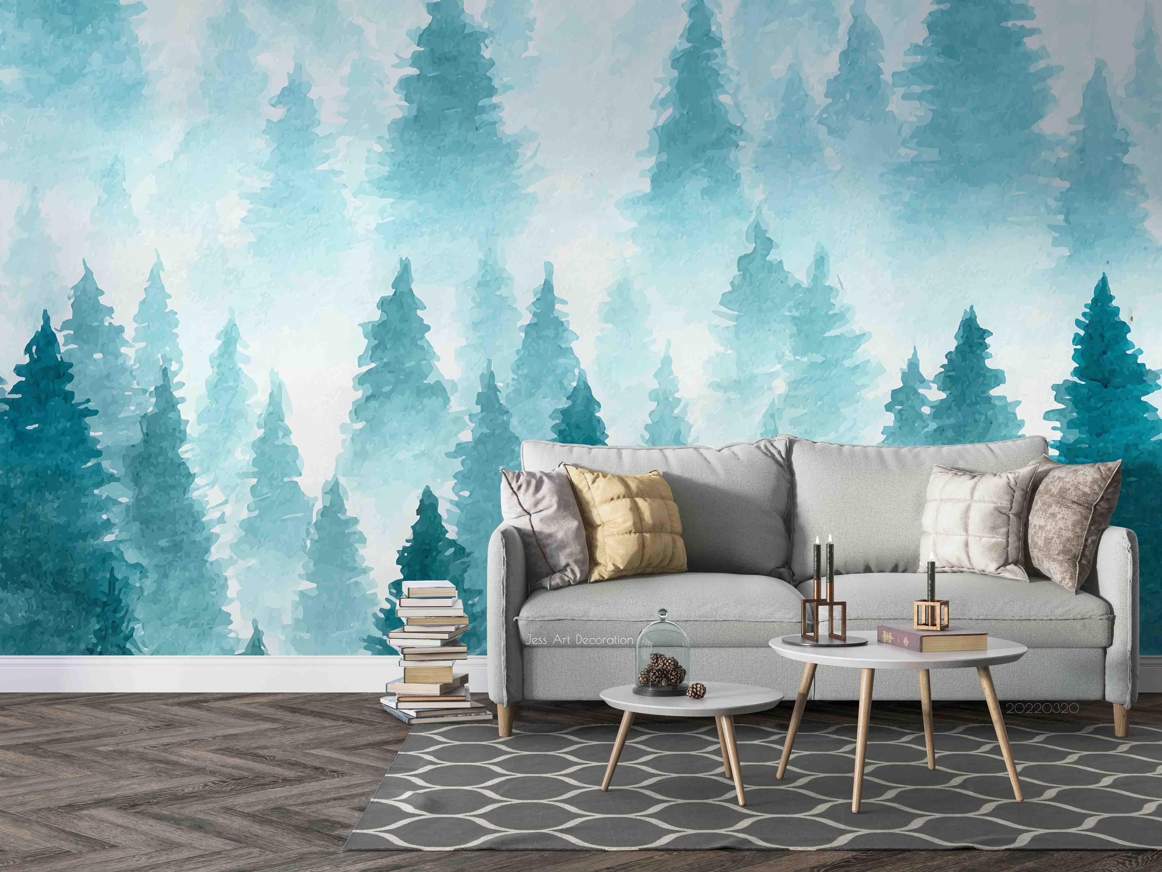 3D Ink Forest Painting Wall Mural Wallpaper GD 3687- Jess Art Decoration
