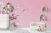 3D Pink Sakura Floral Wall Mural Wallpaper LQH 51- Jess Art Decoration