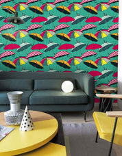 3D Umbrella Green Wall Mural Wallpaper 76- Jess Art Decoration