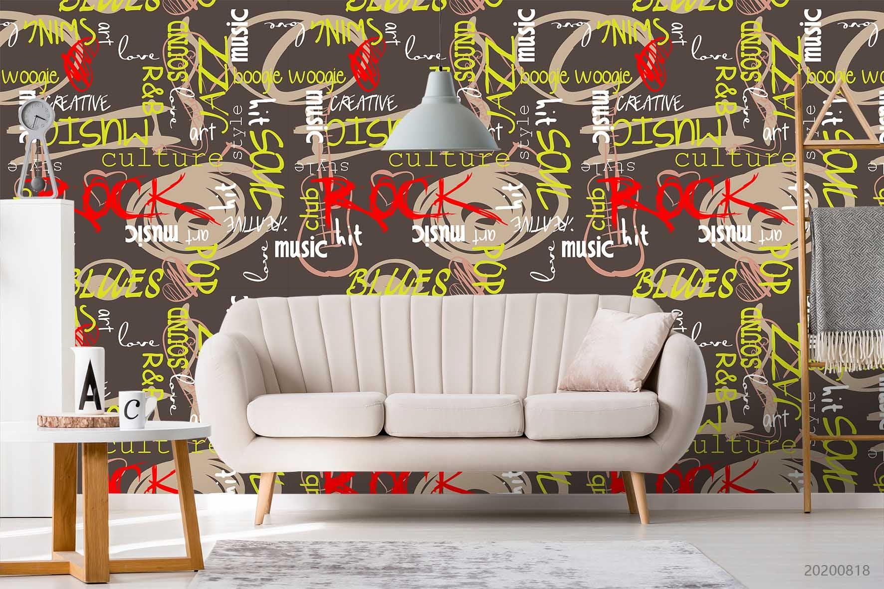 3D Vintage Letter Pattern Wall Mural Wallpaper LXL 1135- Jess Art Decoration