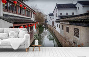 3D Chinese Architecture Landscape Wall Mural Wallpaper LQH 510- Jess Art Decoration