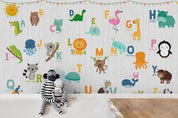 3D Cartoon Animal Alphabet Wall Mural Wallpaper LQH 29- Jess Art Decoration