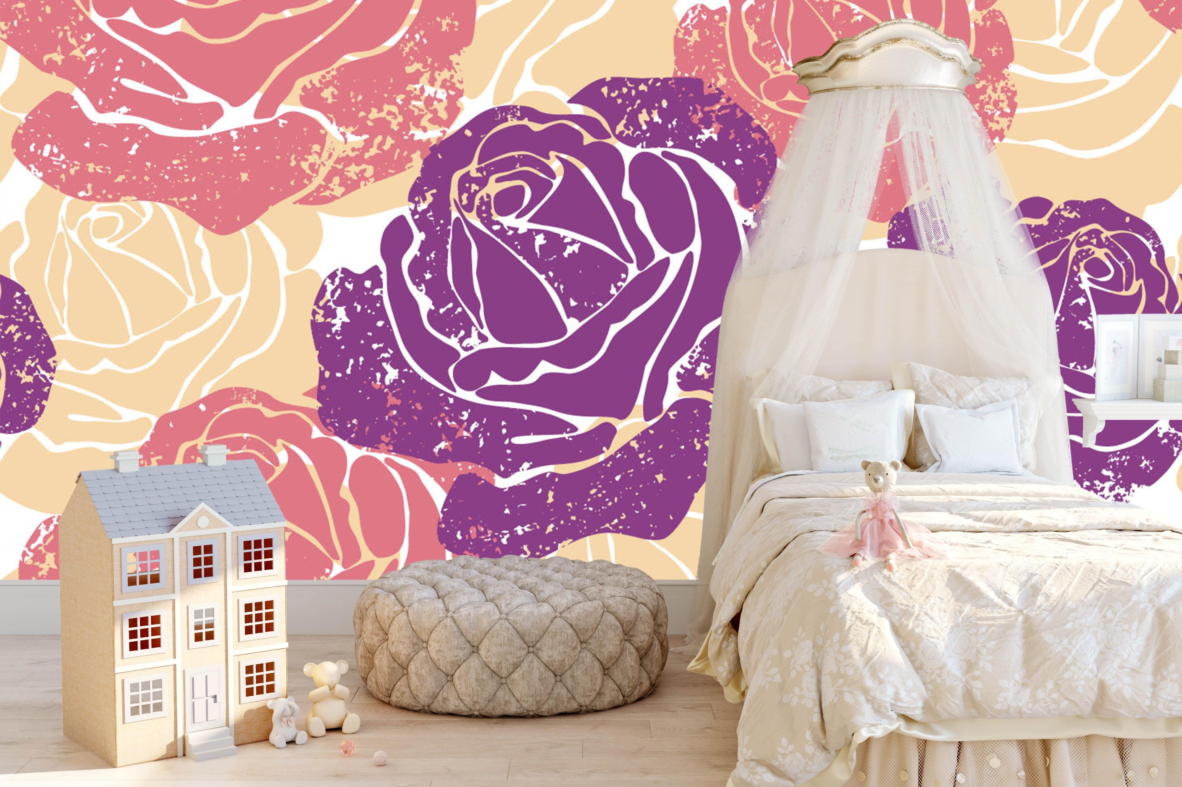 3D Purple Pink Flowers Wall Mural Wallpaper 29- Jess Art Decoration