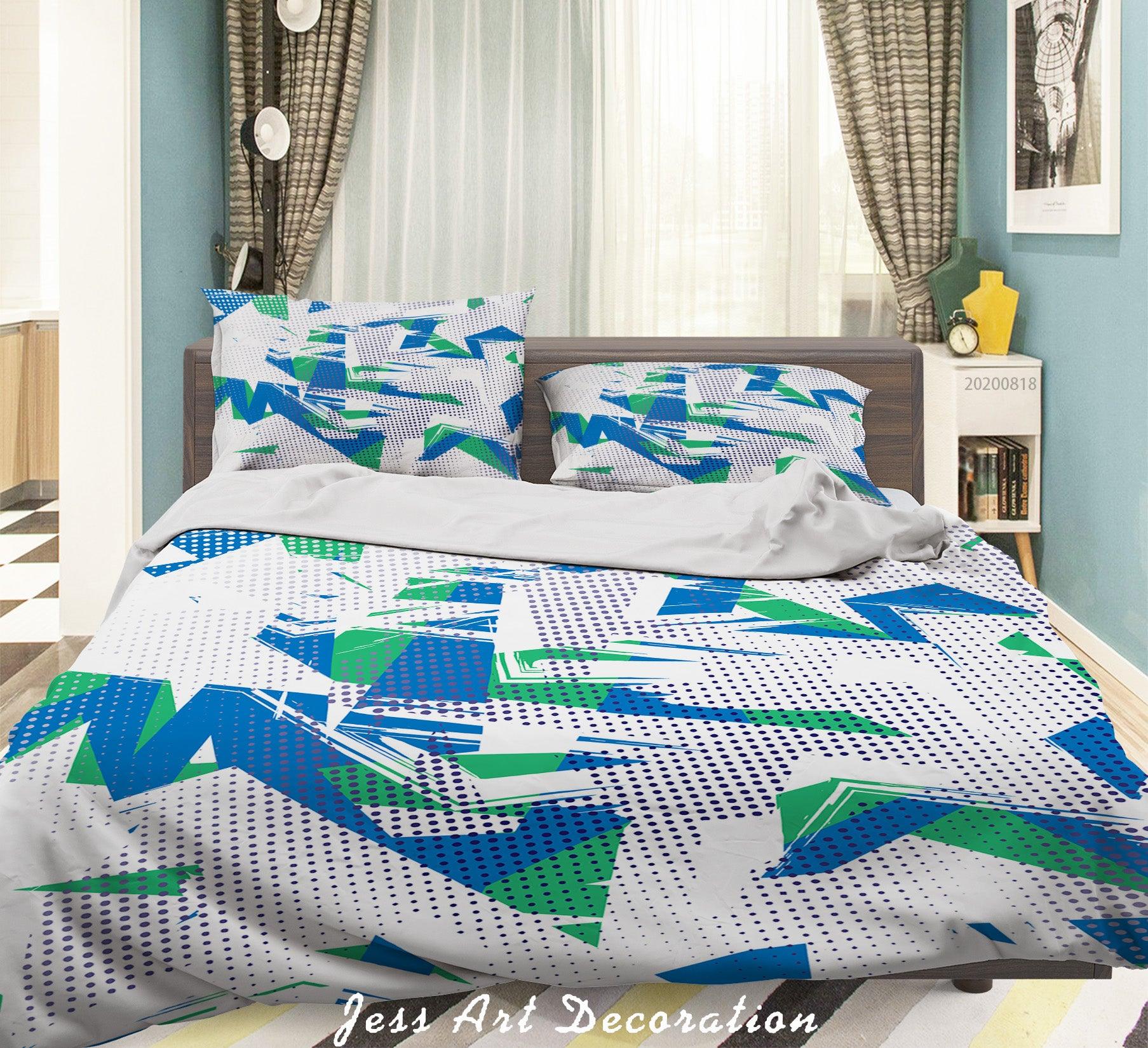 3D Abstract Blue Painting Quilt Cover Set Bedding Set Duvet Cover Pillowcases LXL- Jess Art Decoration