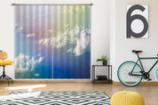 3D Blue Sky White Cloud Scenery Curtains and Drapes GD 1182- Jess Art Decoration