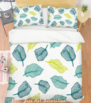 3D Leaf Simple Line Drawing Quilt Cover Set Bedding Set Pillowcases  12- Jess Art Decoration
