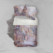 3D Street Scenery Quilt Cover Set Bedding Set Pillowcases 10- Jess Art Decoration
