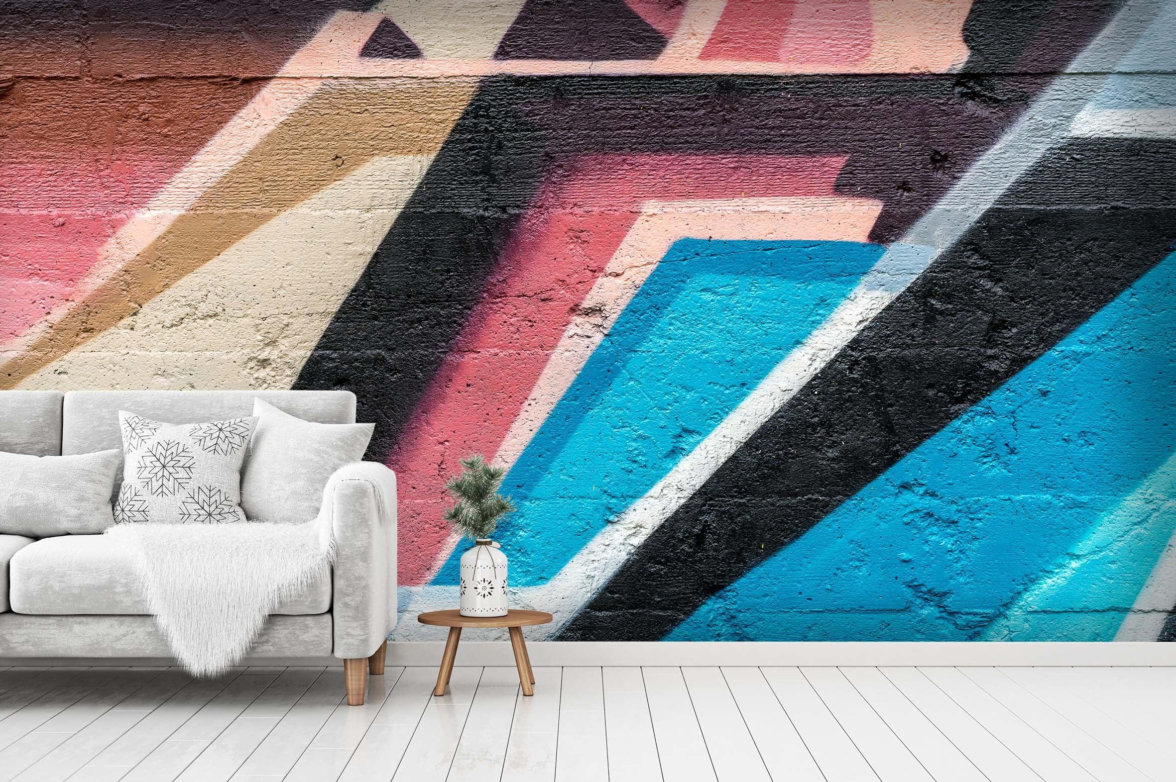 3D Abstract Colorful Brick Graffiti Wall Mural Wallpaper 24- Jess Art Decoration