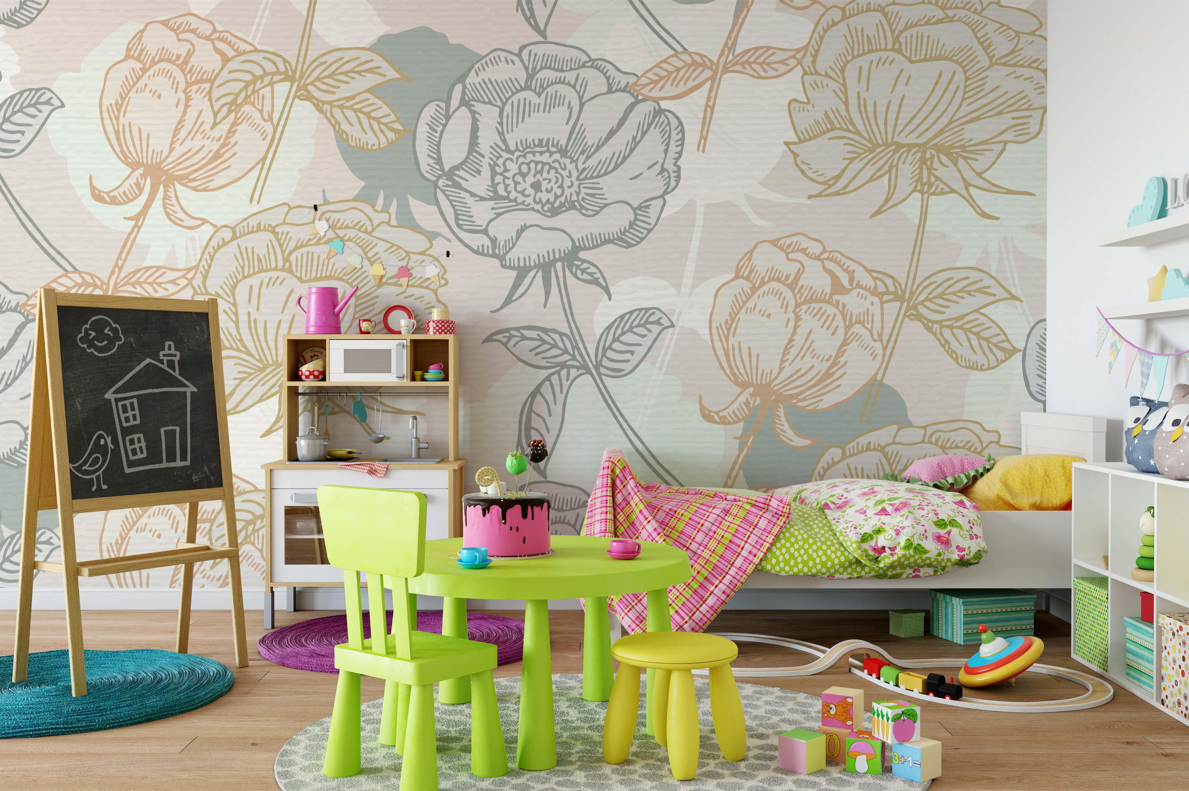 3D Blue Floral Pattern Wall Mural Wallpaper 45- Jess Art Decoration