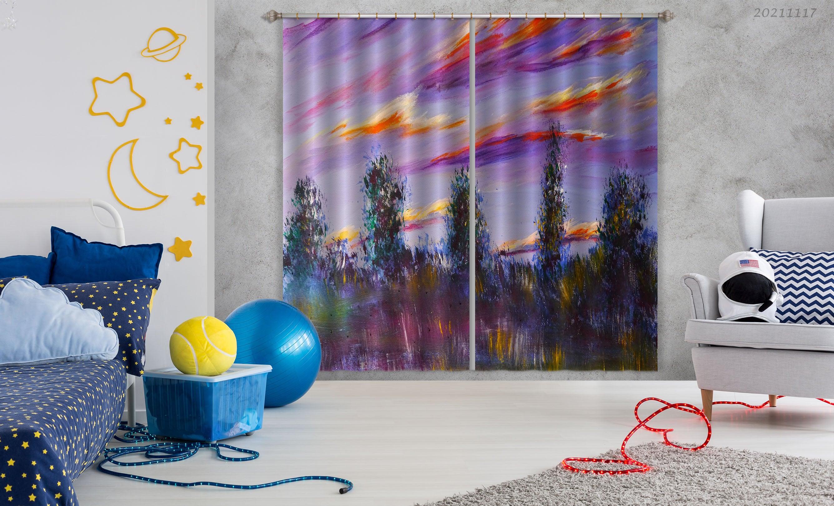 3D Landscape Oil Painting Curtains and Drapes LQH 181- Jess Art Decoration