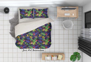3D Tropical Blue Green Leaf Flamingo Quilt Cover Set Bedding Set Duvet Cover Pillowcases 18- Jess Art Decoration