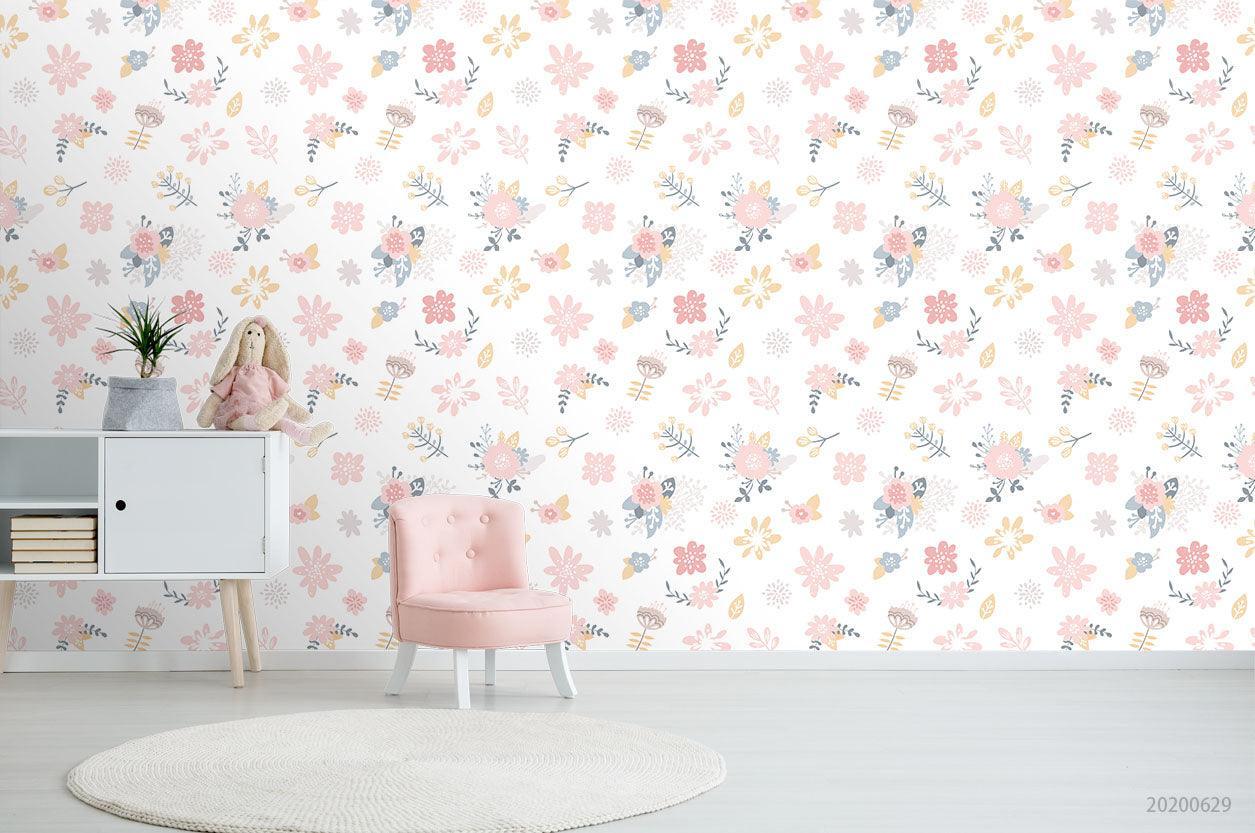 3D Pink Flower Pattern Wall Mural Wallpaper A381 LQH- Jess Art Decoration