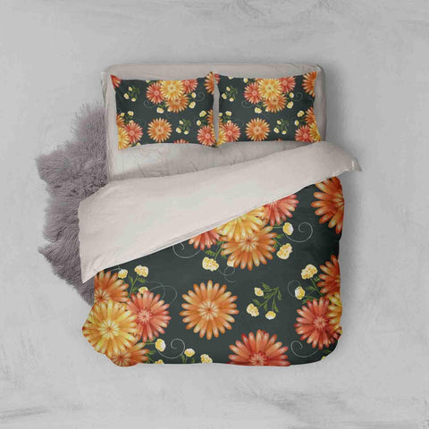 3D Black Floral Quilt Cover Set Bedding Set Pillowcases 103- Jess Art Decoration