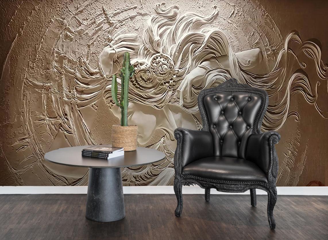 3D Sculpture Woman Relief embossed sculpture woman mural wall mural wallpaper for living room