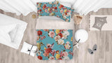 3D Rose Blue Quilt Cover Set Bedding Set Pillowcases 99- Jess Art Decoration