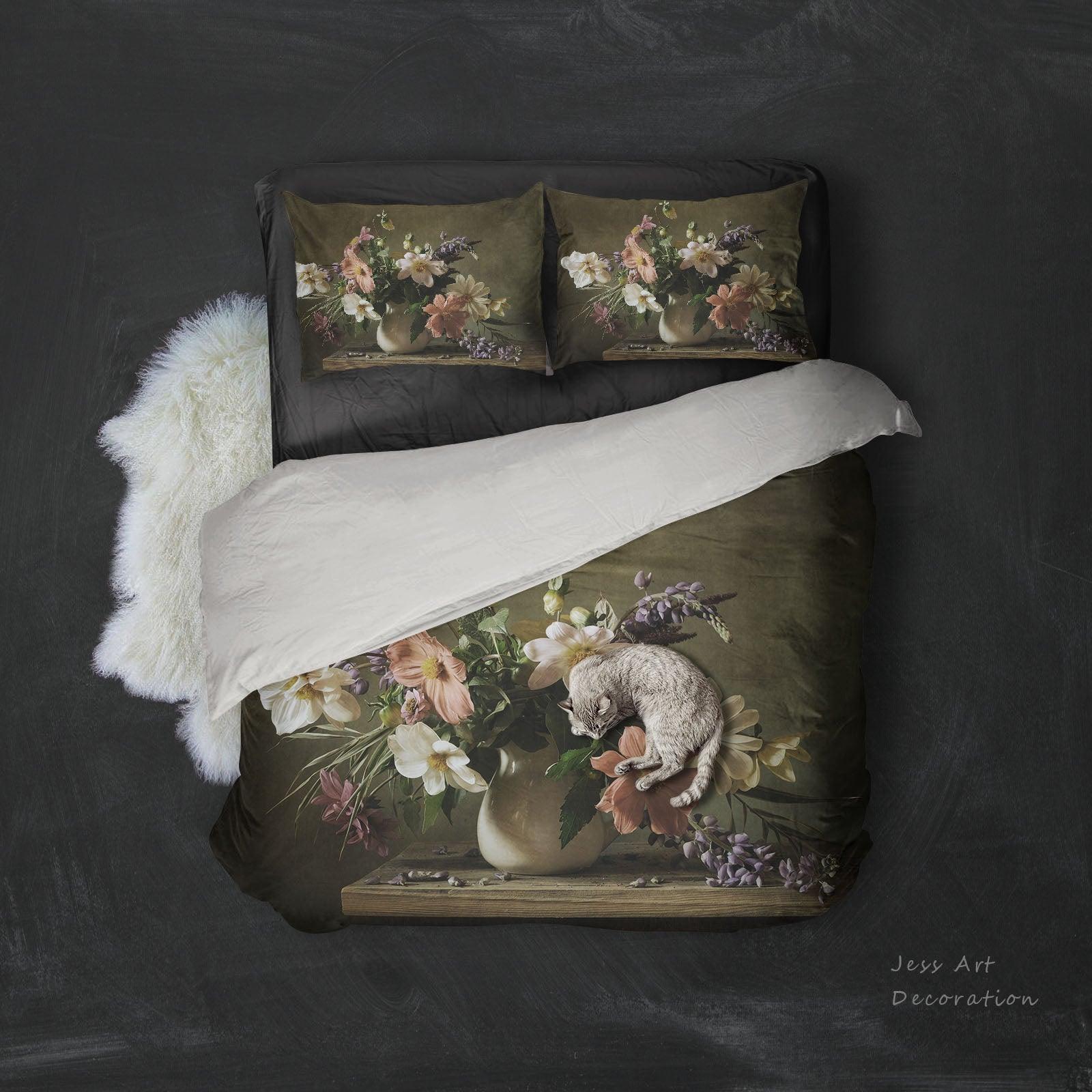 3D Color Flower Oil Painting Art Quilt Cover Set Bedding Set Pillowcases  17- Jess Art Decoration