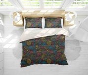 3D Colorful Guitar Palm Tree Pattern Quilt Cover Set Bedding Set Duvet Cover Pillowcases LXL- Jess Art Decoration