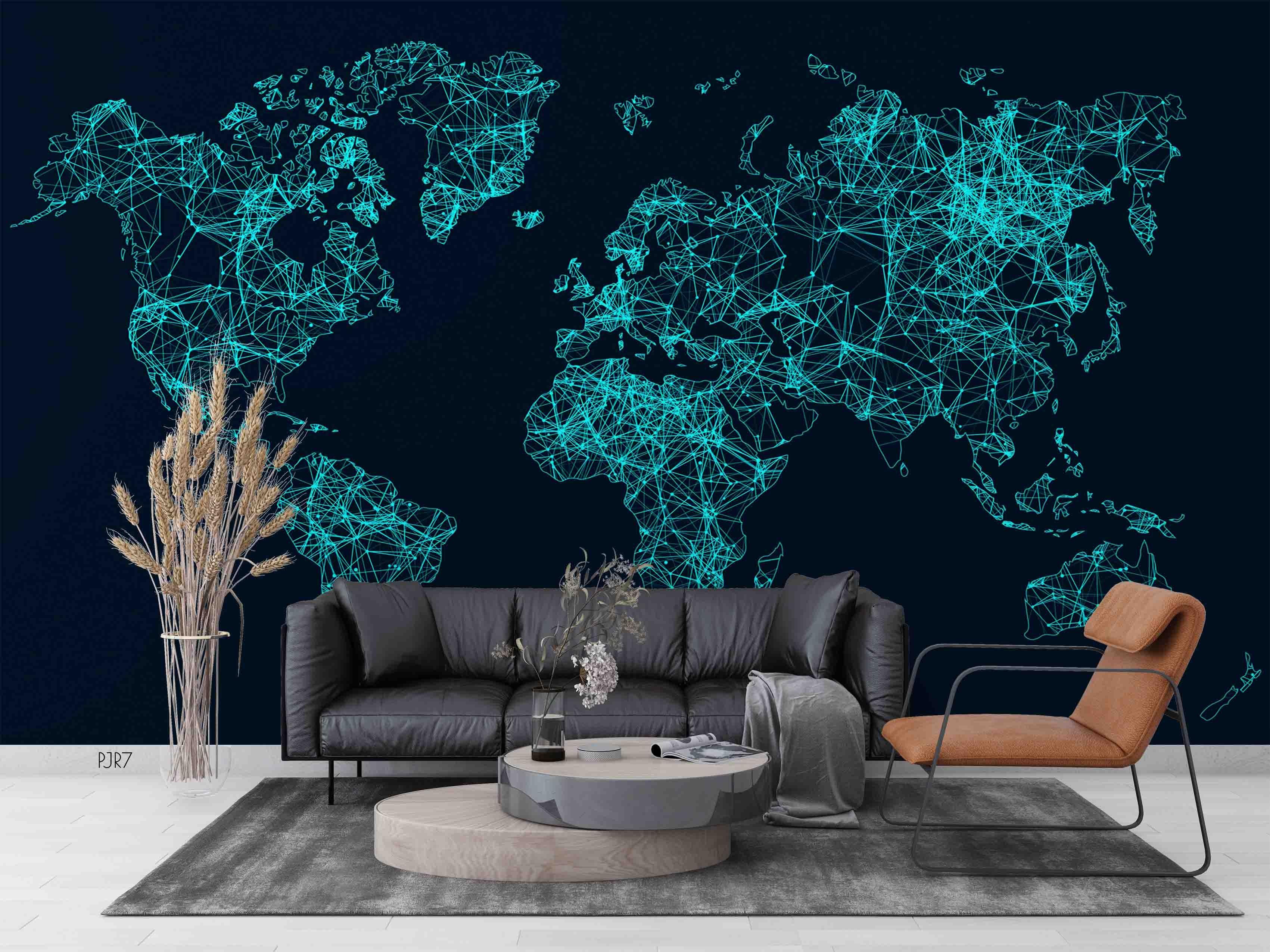 3D World Map Wall Mural Wallpaper WJ 6697- Jess Art Decoration