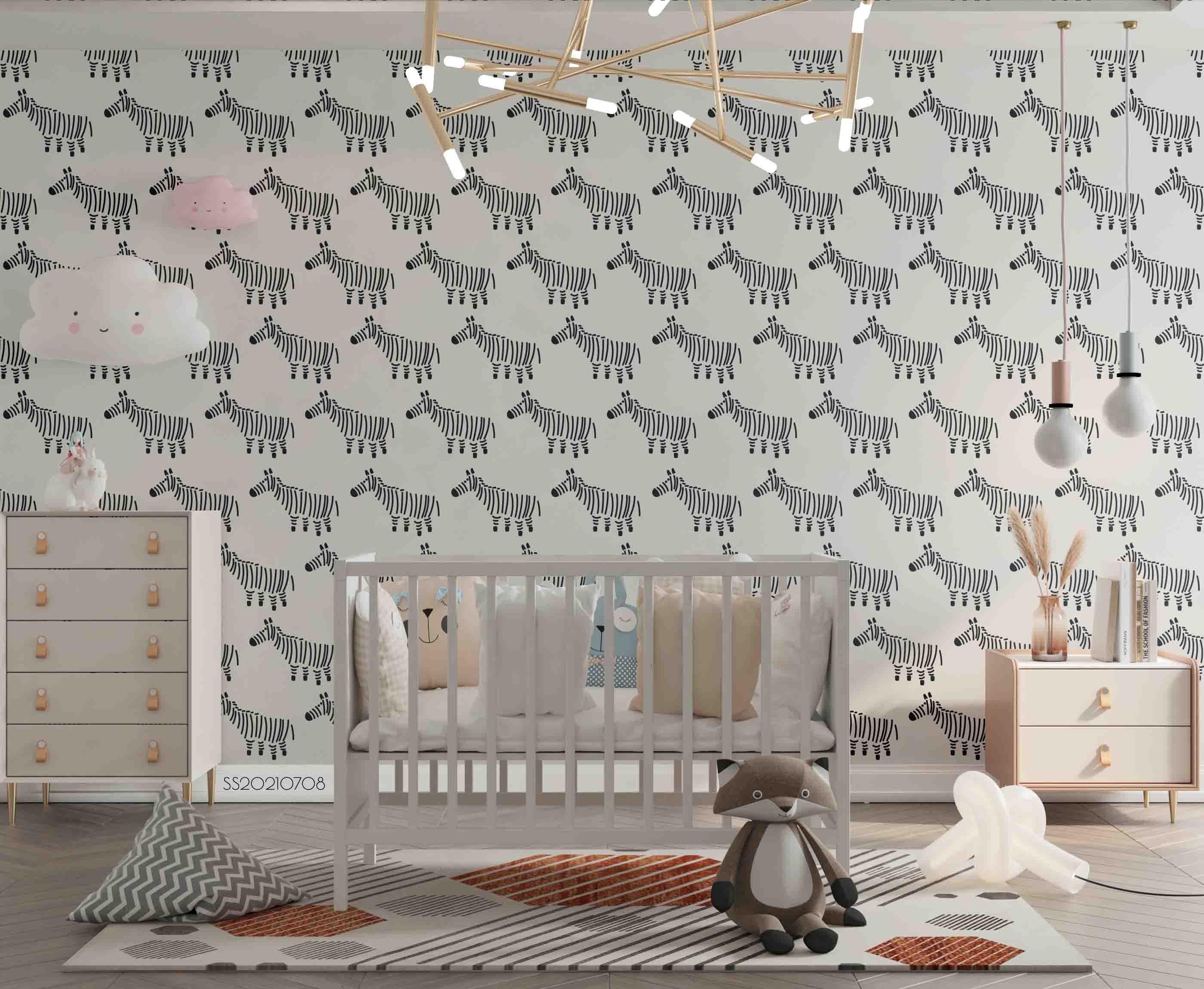 3D Hand Drawn Animal Zebra Wall Mural Wallpaper LQH 37- Jess Art Decoration