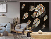 3D Abstract Artistic Leaf Curtains and Drapes LQH 3- Jess Art Decoration
