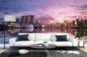 3D Night View City Rivers Wall Mural Wallpaper SWW4192- Jess Art Decoration