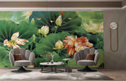 3D Hand-painted Floral Lotus Pond Wall Mural Wallpaper 5086- Jess Art Decoration