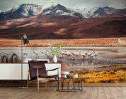 3D Mountains Flamingo Wall Mural Wallpaper SF93- Jess Art Decoration