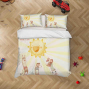 3D Cartoon Sun Alpaca Grandpa Mother Baby Quilt Cover Set Bedding Set Duvet Cover Pillowcases SF042- Jess Art Decoration
