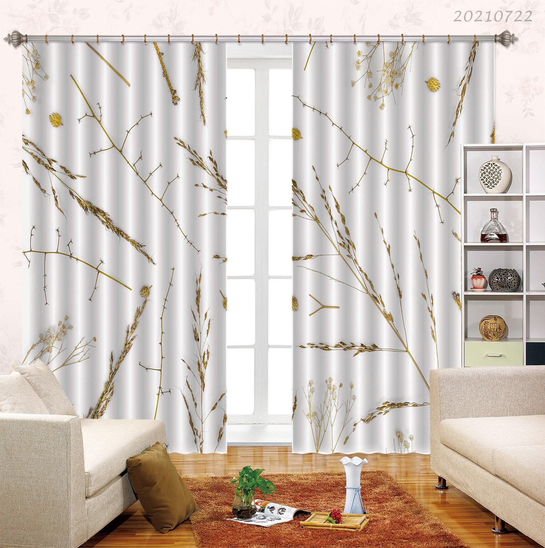 3D Abstract Leaf Texture Pattern Curtains and Drapes LQH 296- Jess Art Decoration