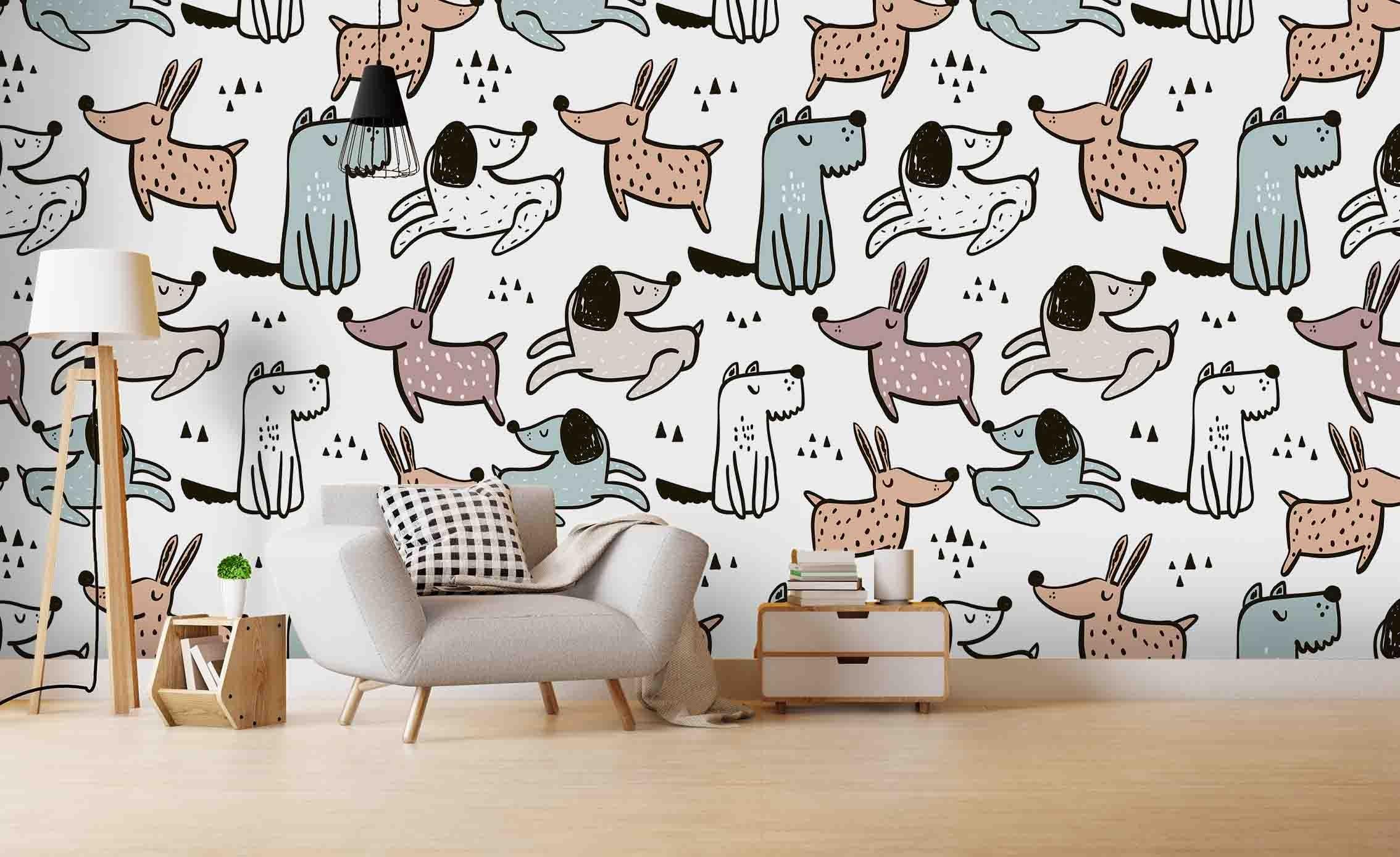 3D Cartoon Animal Dog Wall Mural Wallpaper 51- Jess Art Decoration
