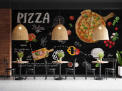 3D Blackboard Pizza Wall Mural Wallpaper sww 84- Jess Art Decoration