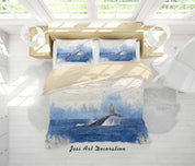 3D Hand Painted Sea Whale Quilt Cover Set Bedding Set Duvet Cover Pillowcases A176 LQH- Jess Art Decoration