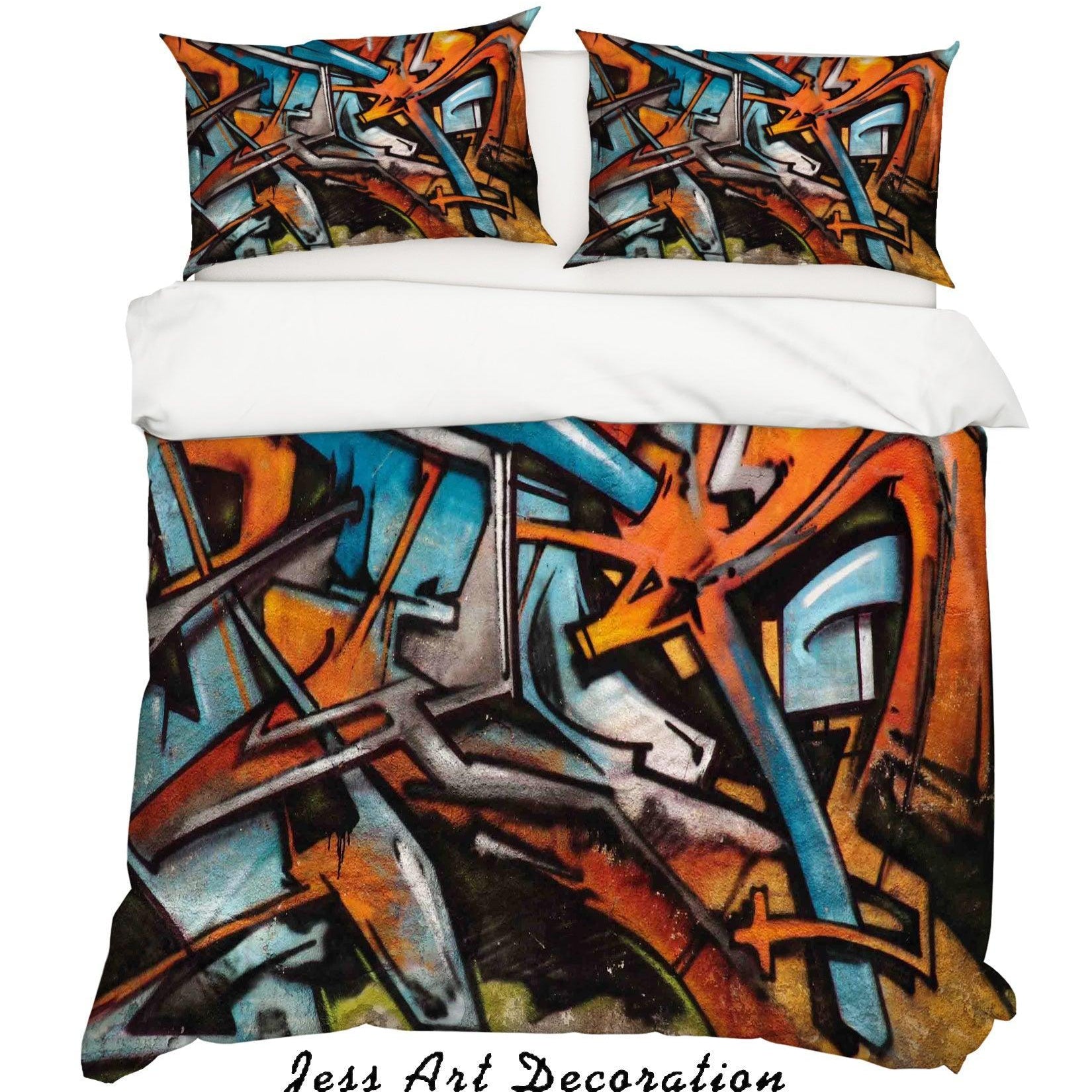 3D Graffiti Quilt Cover Set Bedding Set Pillowcases 05- Jess Art Decoration