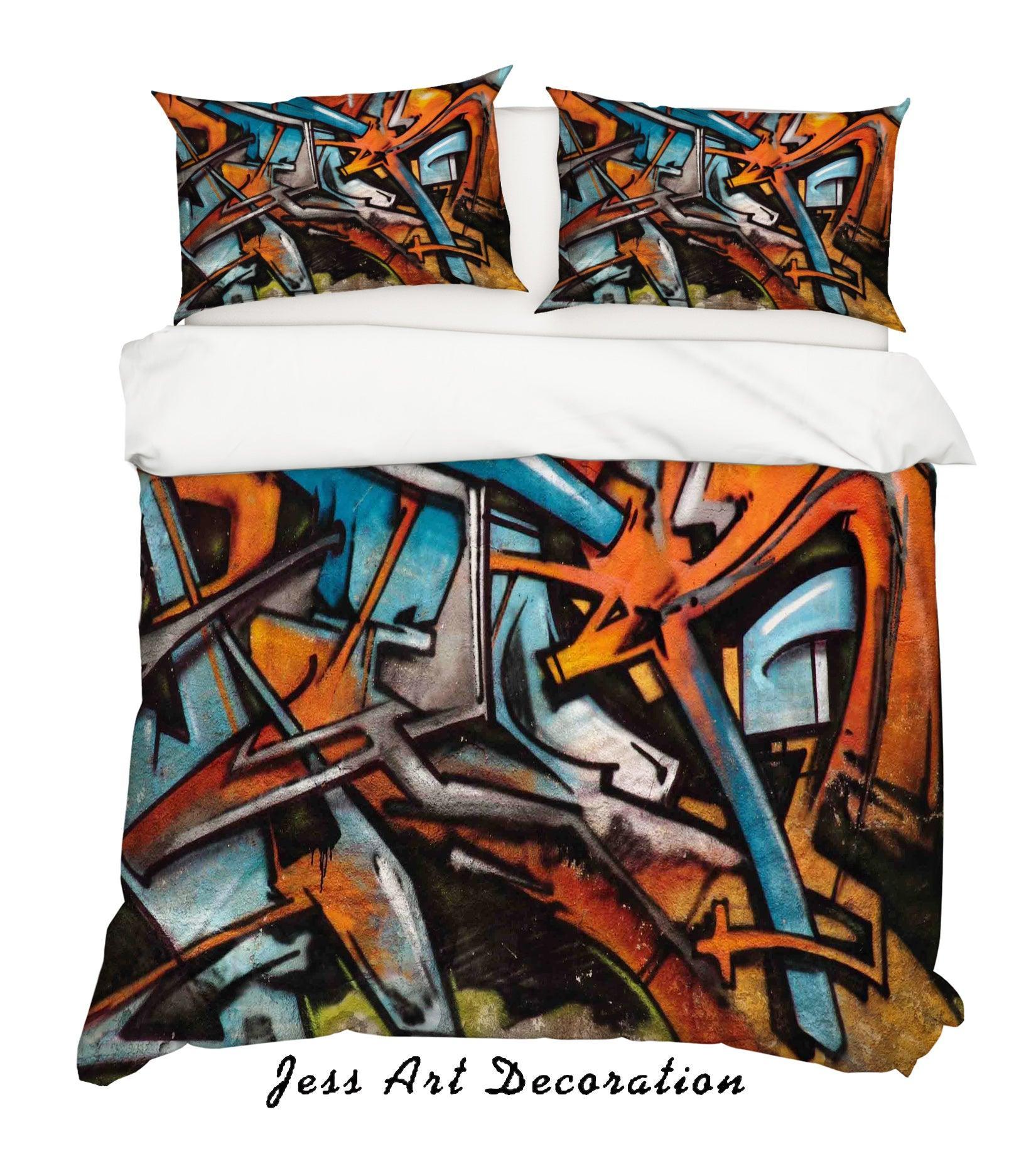 3D Graffiti Quilt Cover Set Bedding Set Pillowcases 05- Jess Art Decoration