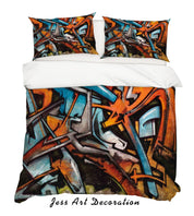 3D Graffiti Quilt Cover Set Bedding Set Pillowcases 05- Jess Art Decoration