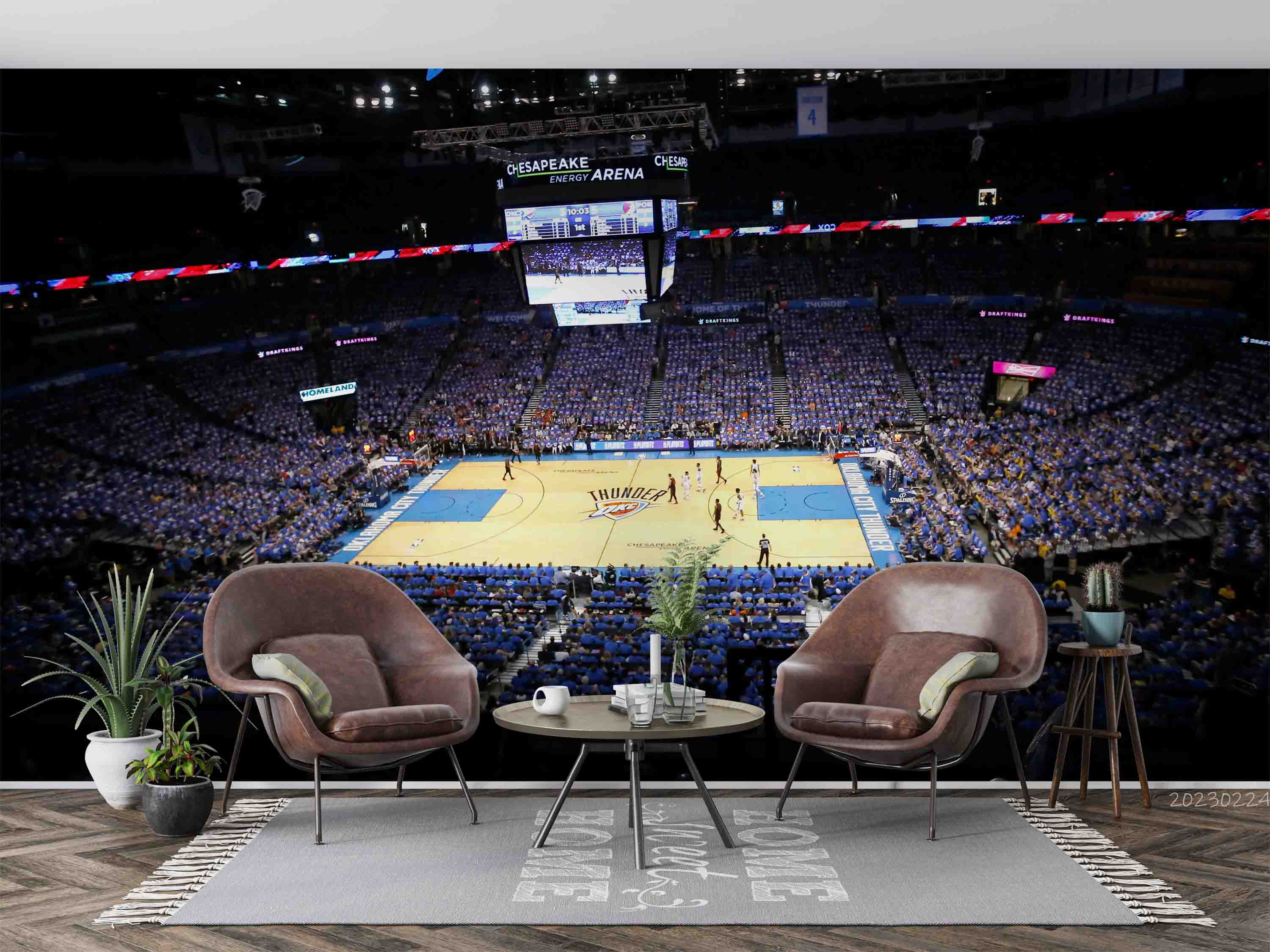 3D Chesapeake Energy Arena Wall Mural Wallpaper GD 1396- Jess Art Decoration