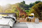 3D giraffe savanna wall mural wallpaper 19- Jess Art Decoration
