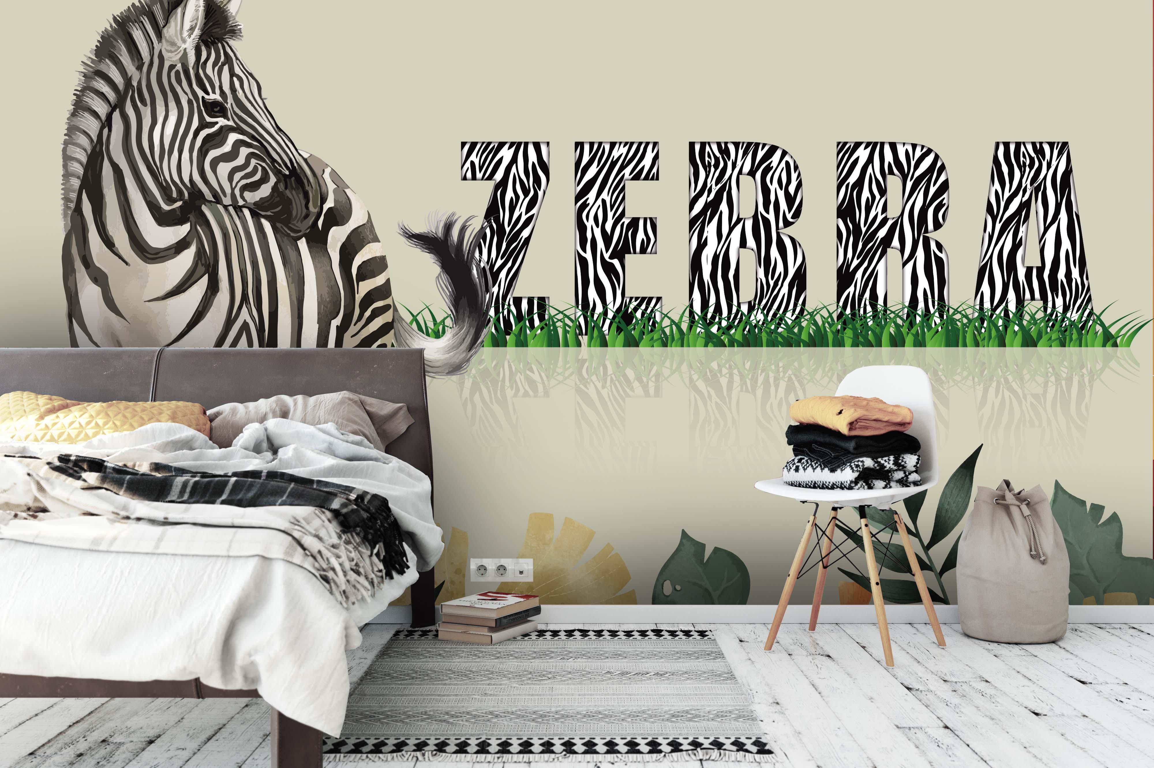 3D Zebra Letter Wall Mural Wallpaper 54- Jess Art Decoration